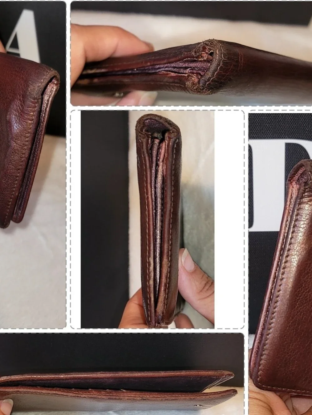 CHANEL Camellia Long Bifold Wallet CC Logo Brown/Plum Purse Authentic